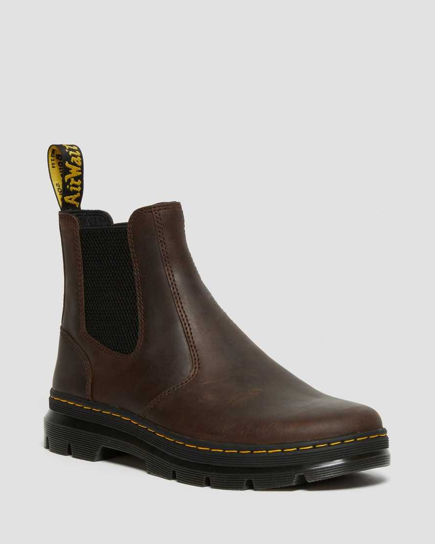 Dr. Martens Embury Crazy Horse Nahka Naisten Chelsea Nilkkurit - TummanRuskea Nilkkurit [978-PEOSQI]